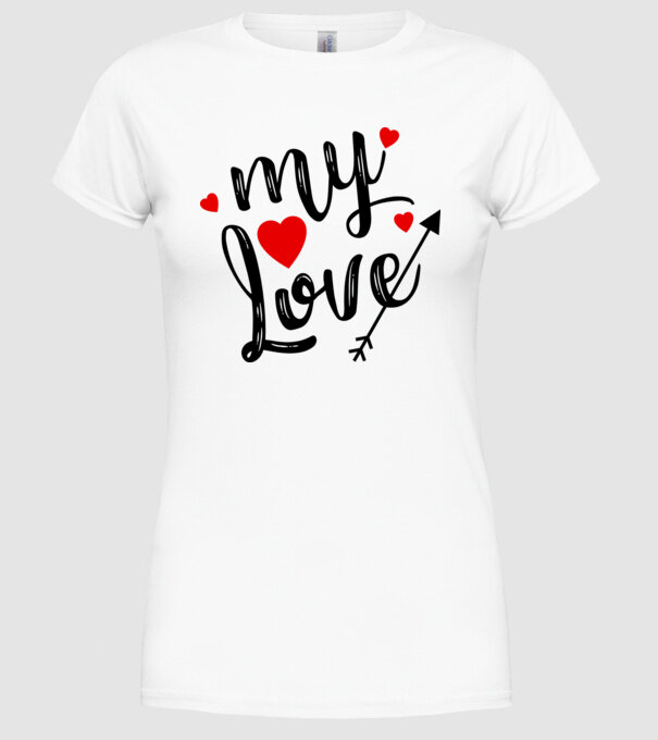 My love model alb pe tricou