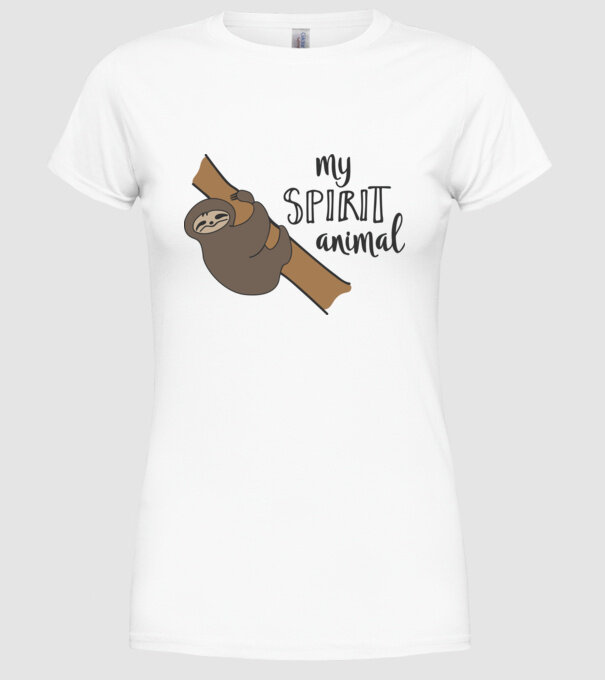My spirit animal model alb pe tricou
