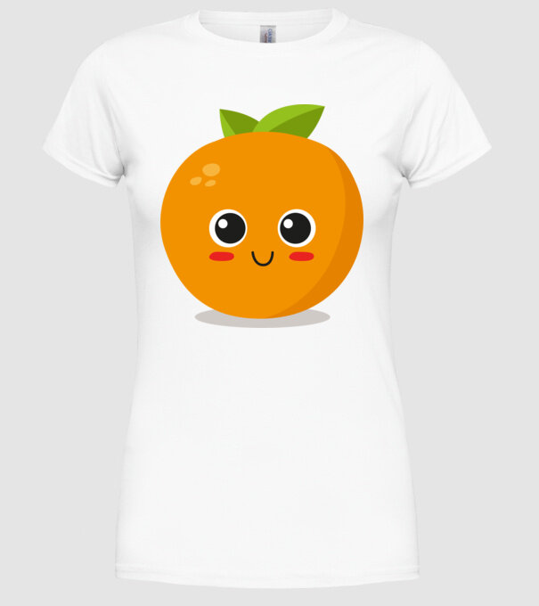 Portocală model alb pe tricou