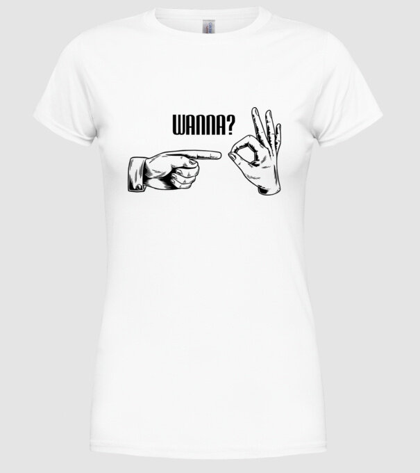 International Hand sign model alb pe tricou