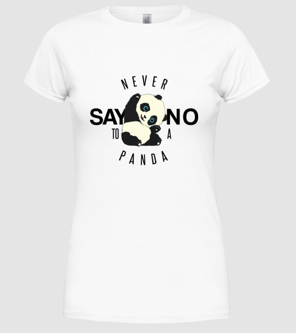Never say no model alb pe tricou