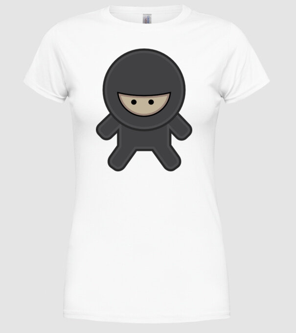 ninja model alb pe tricou