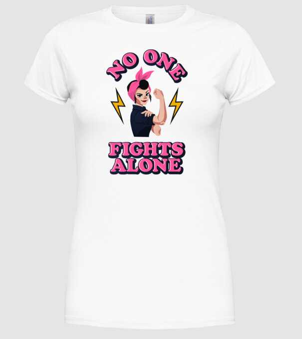 No one fights alone pinup model alb pe tricou