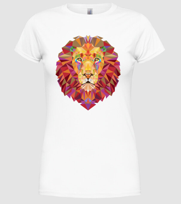 Leu design model alb pe tricou