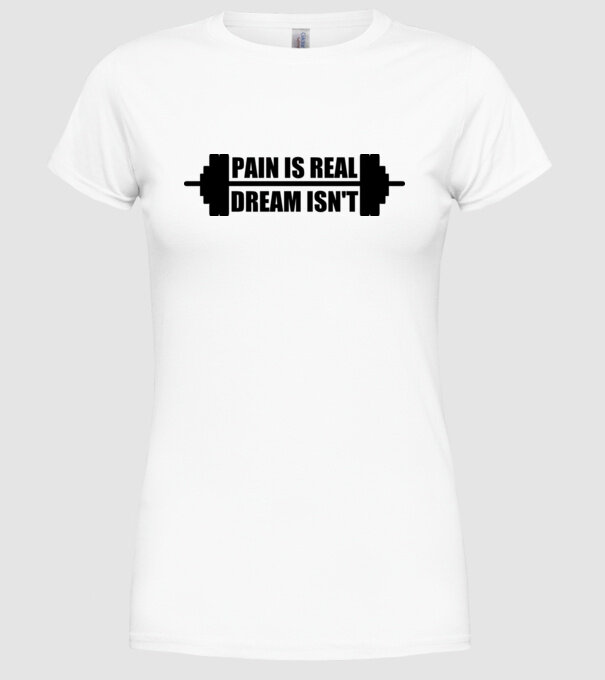Pain is real model alb pe tricou