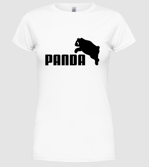 PANDA model alb pe tricou
