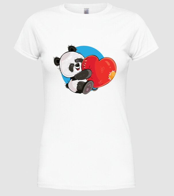 Dragoste panda model alb pe tricou