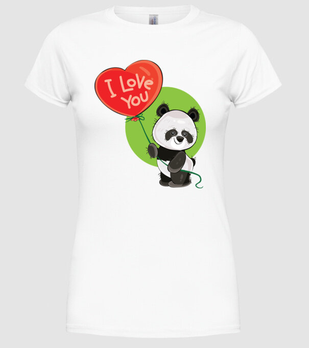 dragoste panda model alb pe tricou