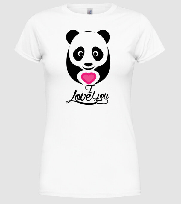 PandaHeart model alb pe tricou