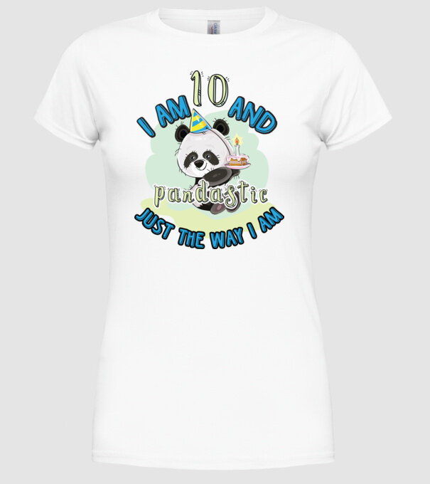 PANDASTIC 10 model alb pe tricou