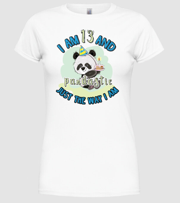 PANDASTIC 13 model alb pe tricou