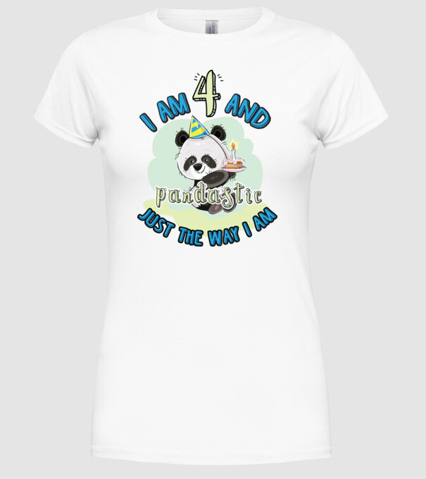 PANDASTIC 4 model alb pe tricou