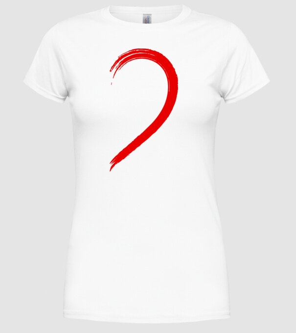 Inimă pereche stânga model alb pe tricou
