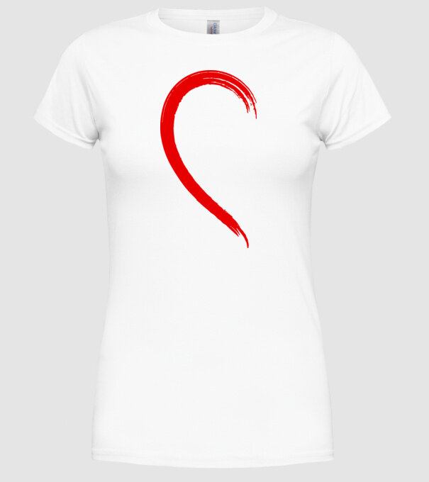 Inimă pereche dreapta model alb pe tricou