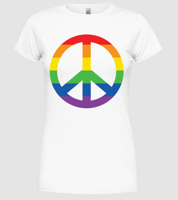 Peace pride model alb pe tricou