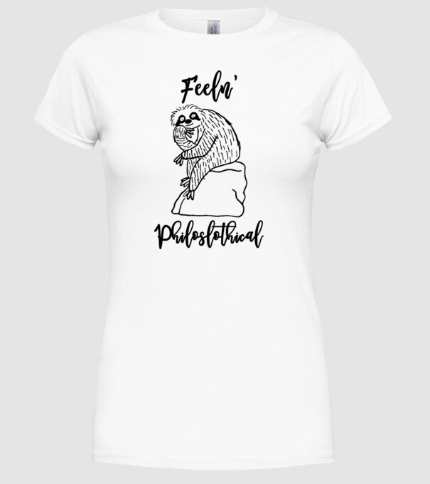 Philoslothical model alb pe tricou