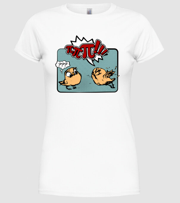 Pi Pi model alb pe tricou