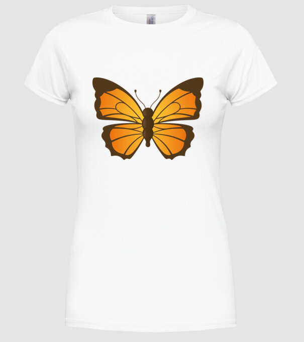 Butterfly model alb pe tricou