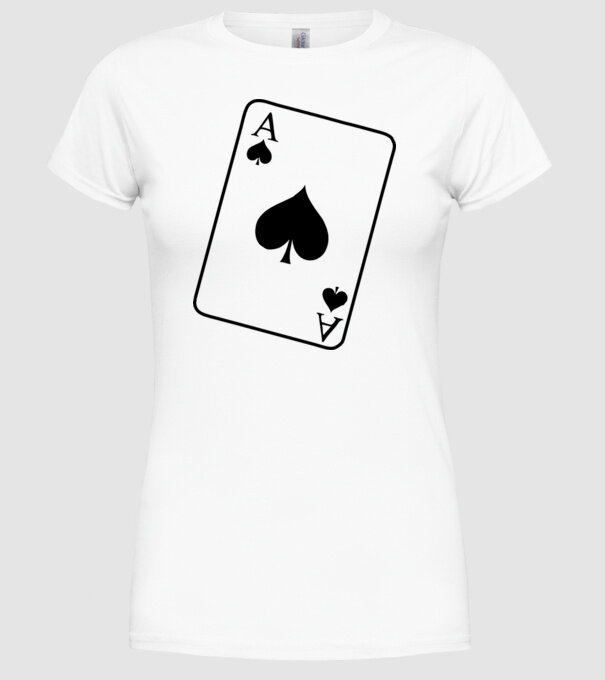 As de pică model alb pe tricou