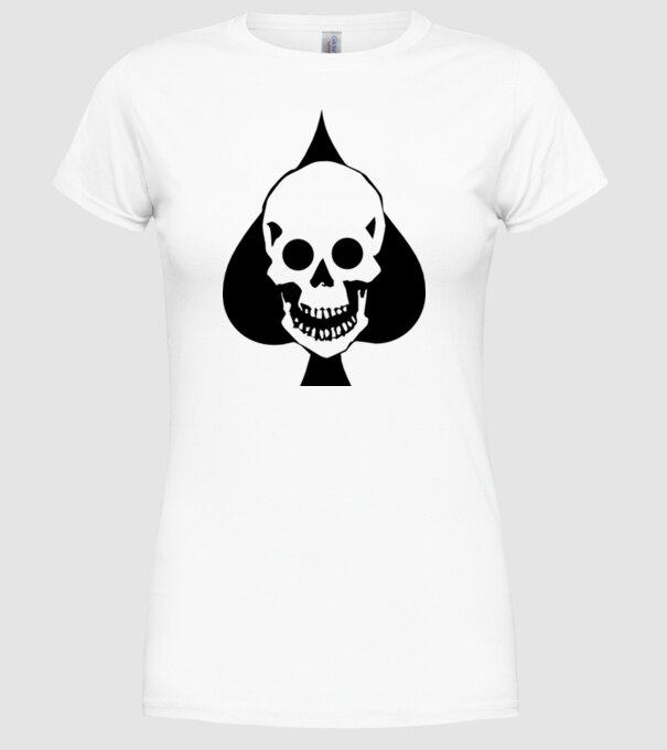 Craniu pică model alb pe tricou