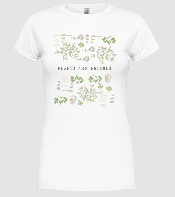 Plants are friends model alb pe tricou