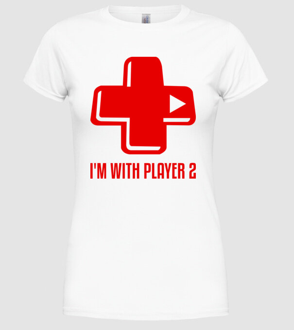 player 2 model alb pe tricou