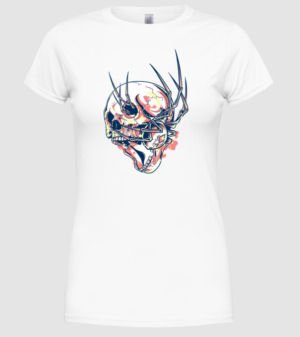 Păianjen model alb pe tricou