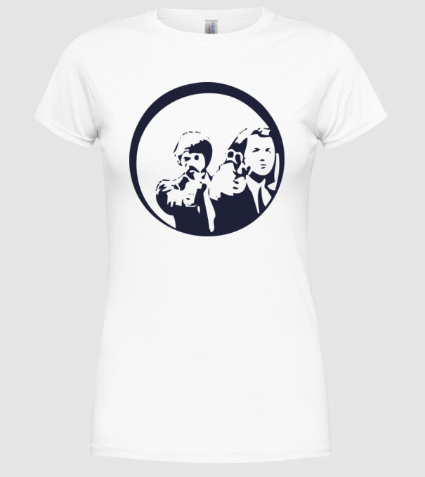 Pulp Fiction model alb pe tricou