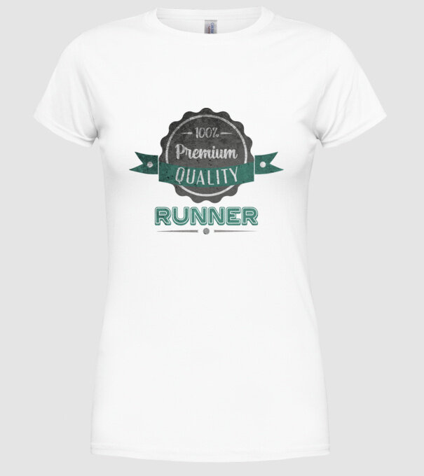Calitate premium Alergător model alb pe tricou