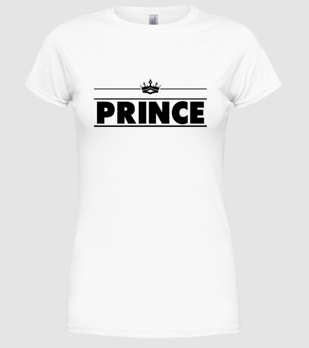Prince model alb pe tricou