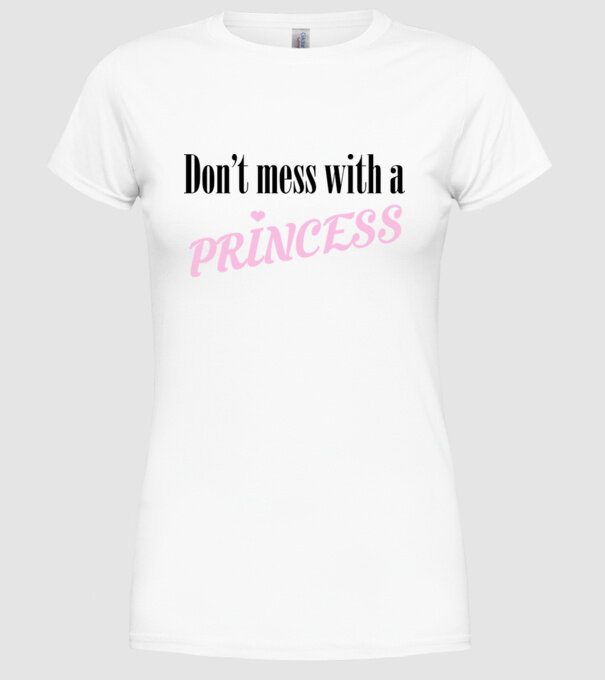 Princess model alb pe tricou