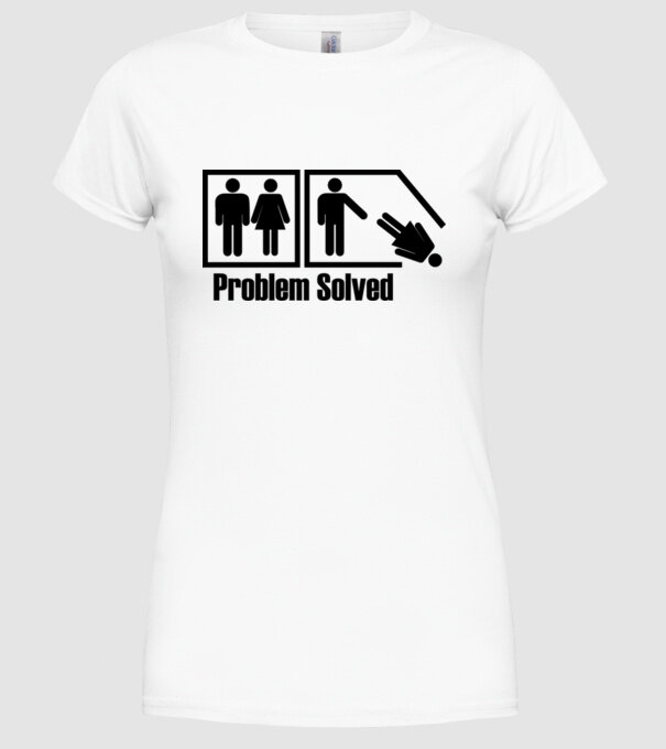 Problem solved model alb pe tricou
