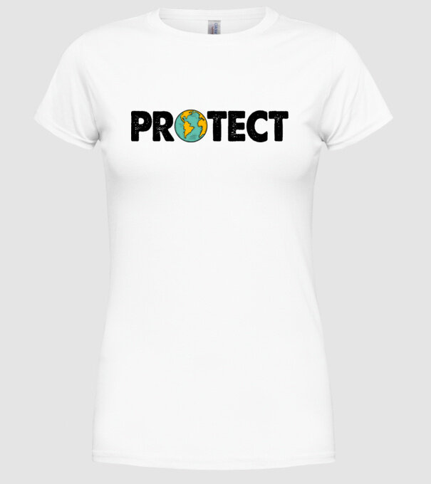 Protect earth model alb pe tricou