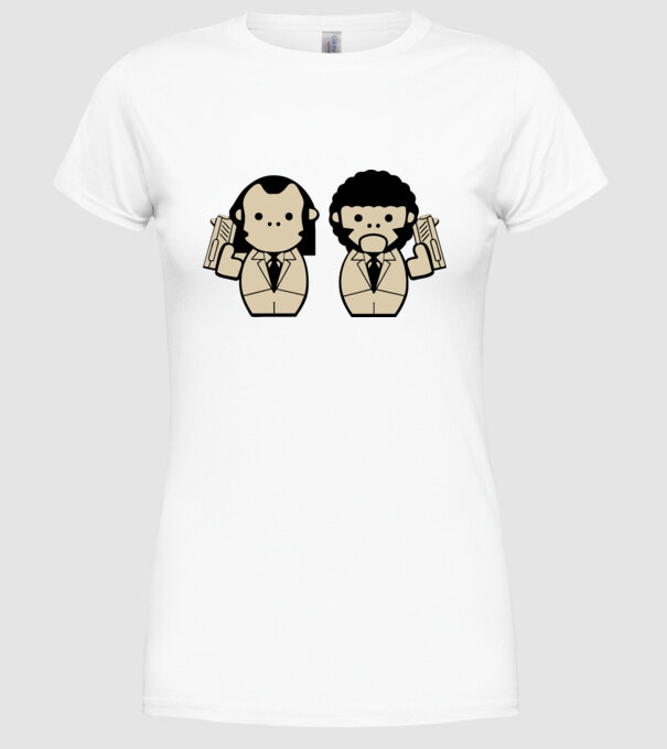 Pulp Fiction draw model alb pe tricou