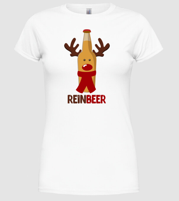 Bere REINBEER model alb pe tricou