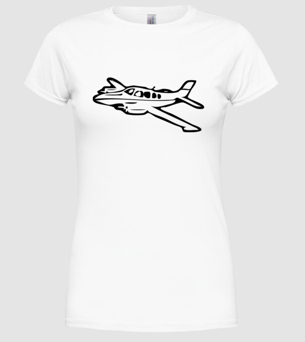 avion model alb pe tricou