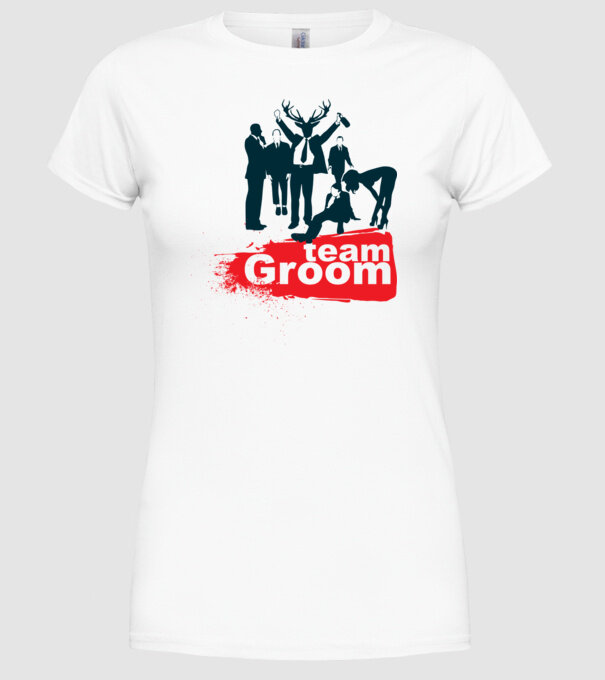 Reservoir Groom Team model alb pe tricou