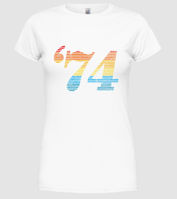 Retro Birthday 1974 model alb pe tricou