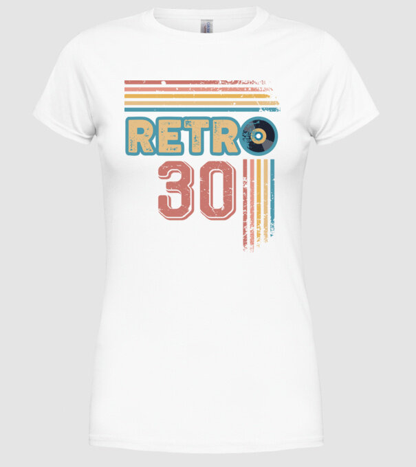 Retro 30 Birthday model alb pe tricou