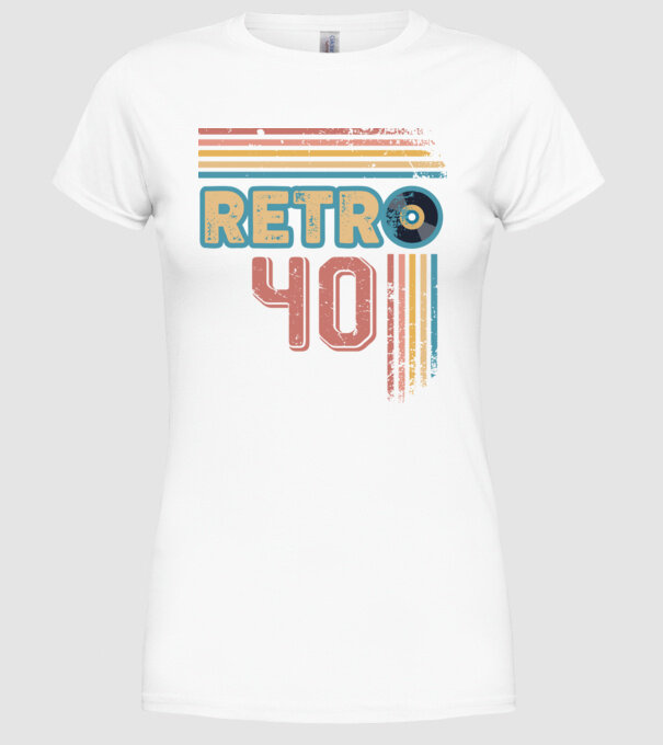 Retro 40 Birthday model alb pe tricou