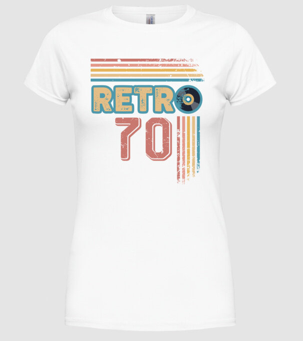 Retro 70 Birthday model alb pe tricou