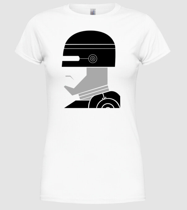 Robocop model alb pe tricou