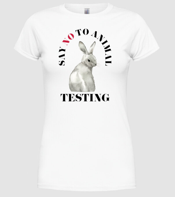 Say NO to animal testing model alb pe tricou