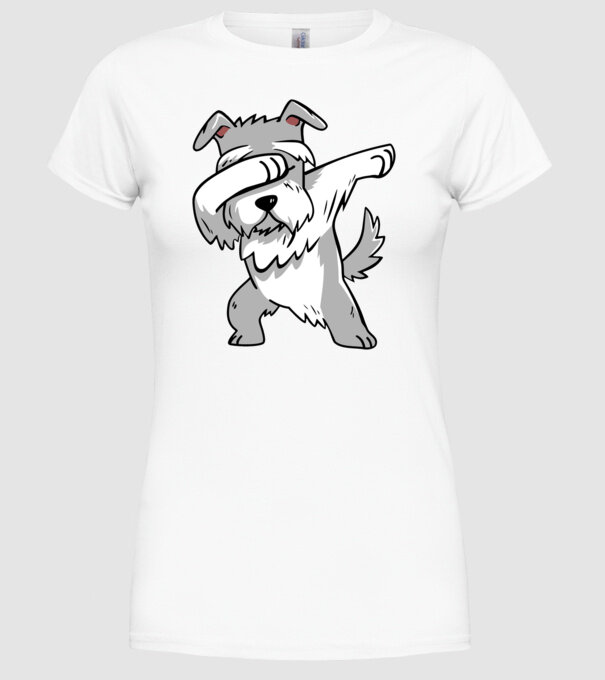 Schnauzer DAB model alb pe tricou