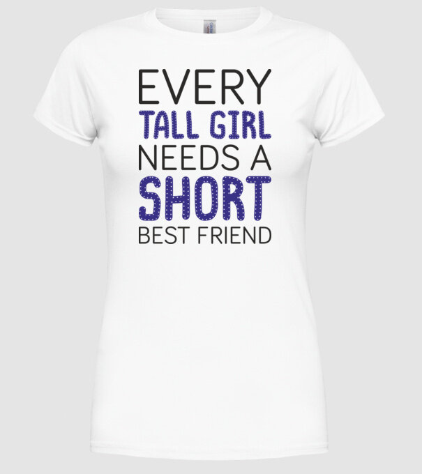 Short Freind model alb pe tricou
