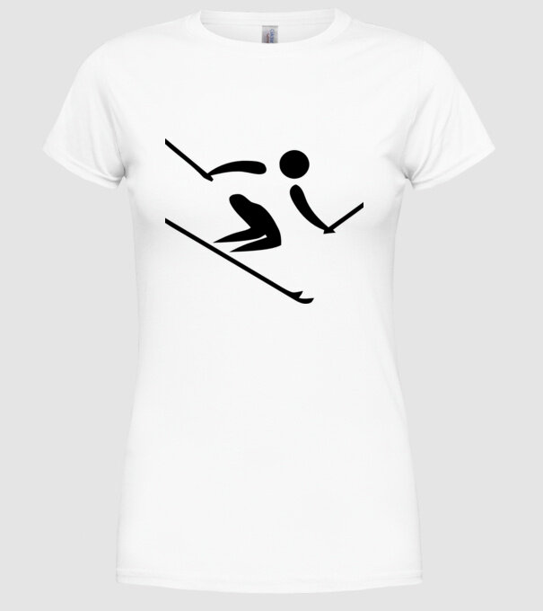 Schi model alb pe tricou