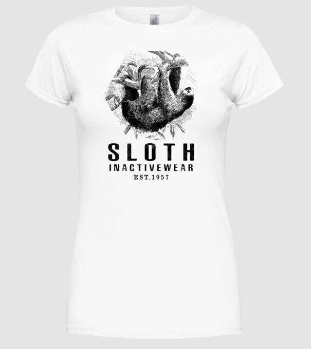 SLOTH inactive drk model alb pe tricou
