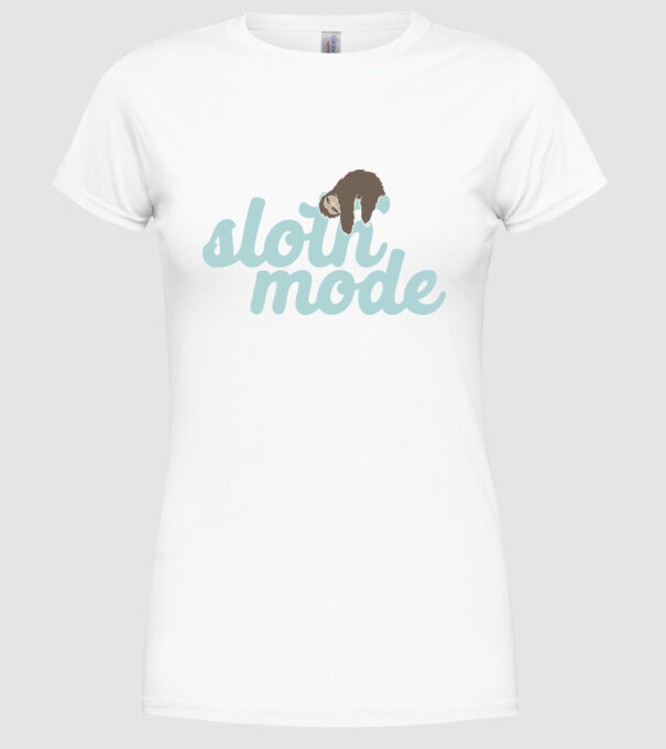 Sloth mode model alb pe tricou