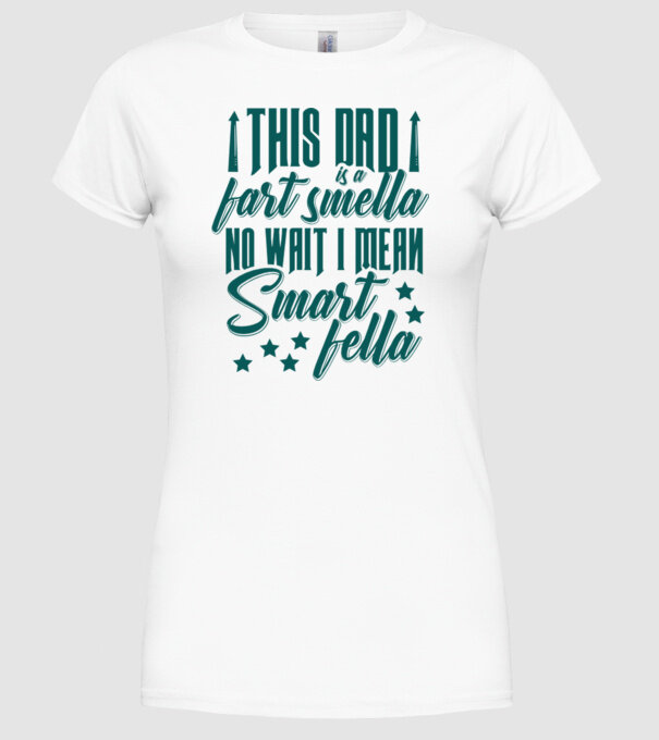 Smart fella dad model alb pe tricou