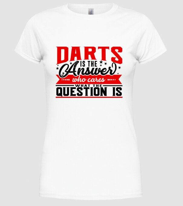 Sport is the answer DARTS model alb pe tricou